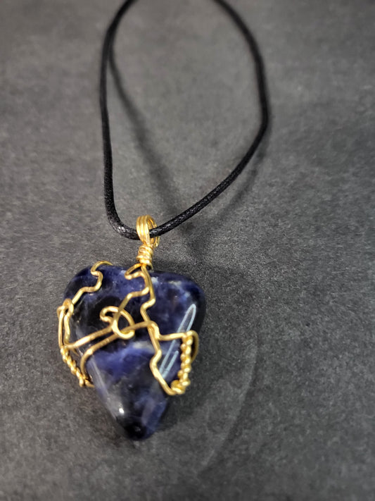 Hand wrapped Sodalite necklace